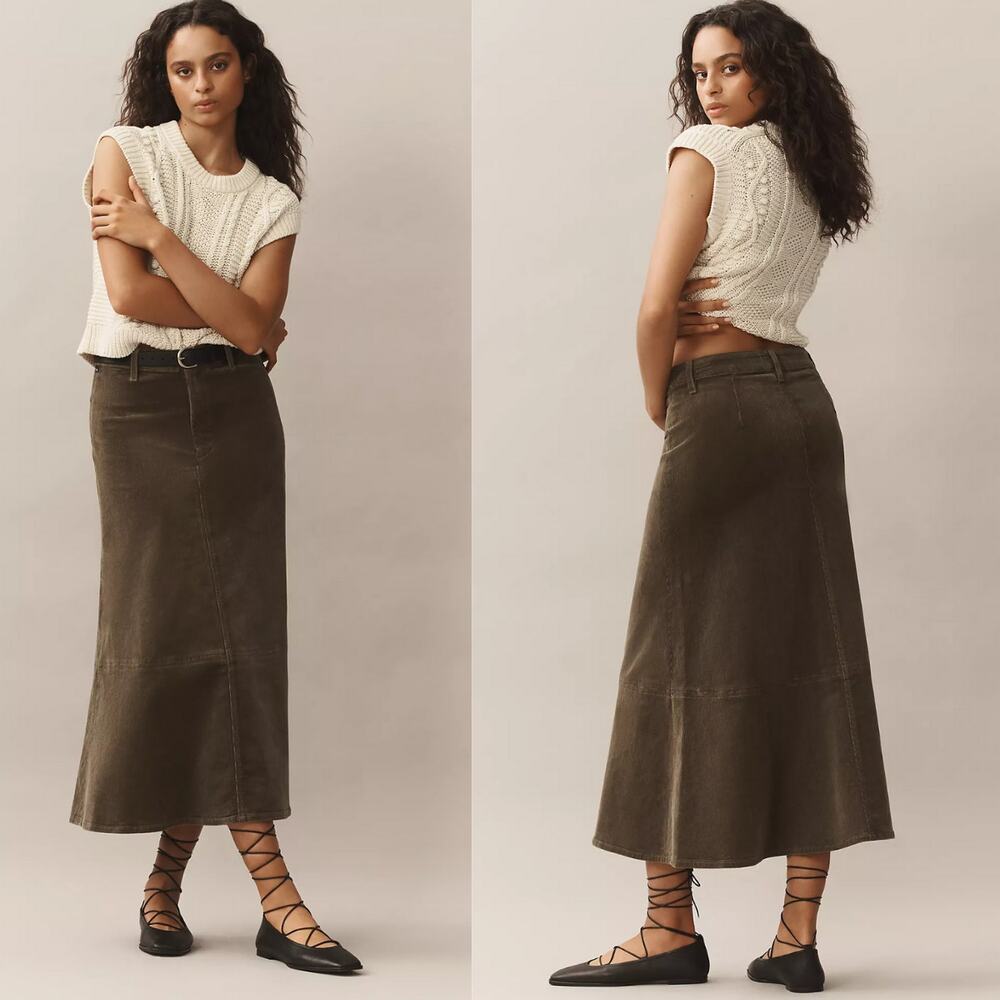 New Citizens of Humanity Brown Denim Maxi Skirt - 26 waist